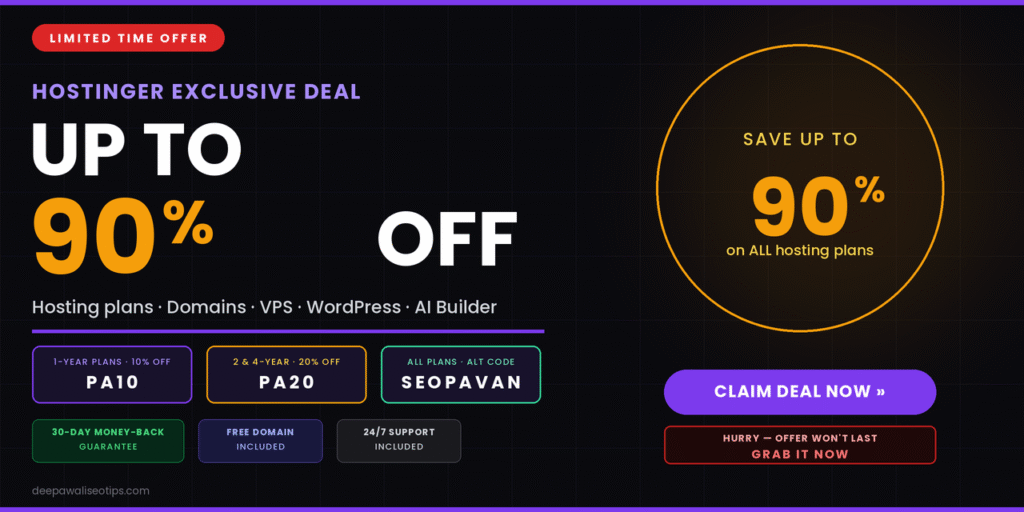 Hostinger Coupon Code August 2026 | hostinger 90% OFF (Monsoon Sale) + Extra 10% Discount Hostinger Coupon Code August 2026 | hostinger 90% OFF (Monsoon Sale) + Extra 10% Discount